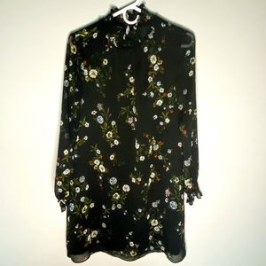 H&M ruched mock neck dress